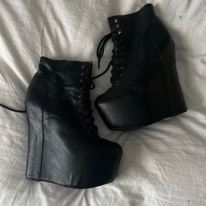 Jeffery Campbell Leather Platform Wedges